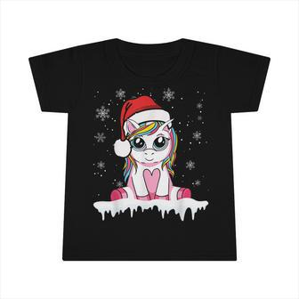 Cute Christmas Girls Women Santa Unicorn Christmas Infant Tshirt - Thegiftio UK