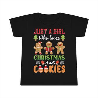 Just A Girl Who Loves Christmas And Biscuits Funny Christmas Infant Tshirt - Thegiftio UK