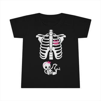 Maternity Baby Girl Skeleton Cute Halloween Pregnancy Bump Infant Tshirt - Thegiftio UK