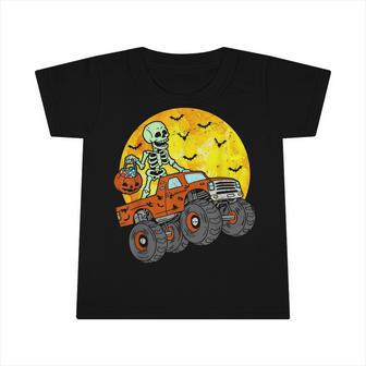 Skeleton Monster Truck Moon Candy Toddler Boys Halloween Kid V4 Infant Tshirt - Thegiftio UK