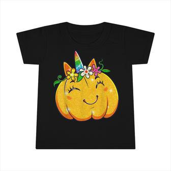 Unicorn Pumpkin Halloween Girl Cute Thanksgiving Girls Infant Tshirt - Thegiftio UK