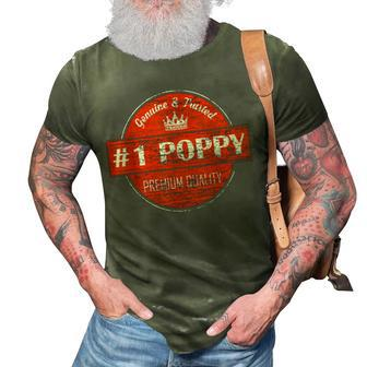 1 Poppy Men Number One Dad Grandpa Fathers Day Gifts Gift For Mens 3D Print Casual Tshirt | Mazezy