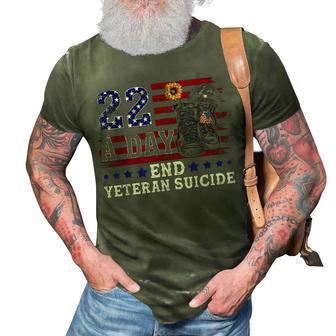 22 A Day Take Their Lives End Veteran Suicide Supporter 3D Print Casual Tshirt | Mazezy
