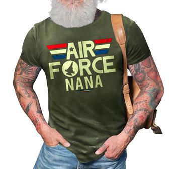 Air Force Proud Nana 4Th Of July Military Veteran 3D Print Casual Tshirt | Mazezy