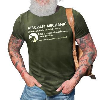 Aircraft Mechanic Definition Aviation Gift 3D Print Casual Tshirt | Mazezy