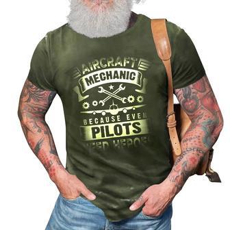 Airplane Mechanic Aviation Technician Gift Funny 3D Print Casual Tshirt | Mazezy