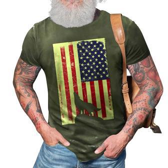 American Wolf Hunter Patriotic For Dad Fathers Day Gift For Mens 3D Print Casual Tshirt | Mazezy
