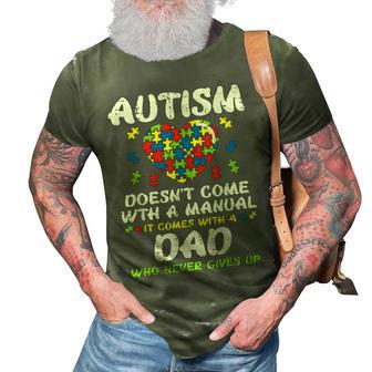 Autism Doesnt Come With Manual Dad Puzzle Awareness 3D Print Casual Tshirt | Mazezy