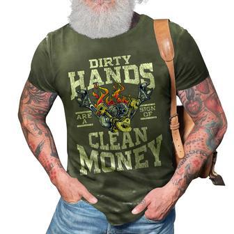 Auto Mechanic Gift Dirty Hands Vintage Car Mechanic Quote 3D Print Casual Tshirt | Mazezy