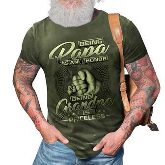 Being A Papa Is An Honor Being A Grandpa Is Priceless Gift For Mens 3D Print Casual Tshirt | Mazezy
