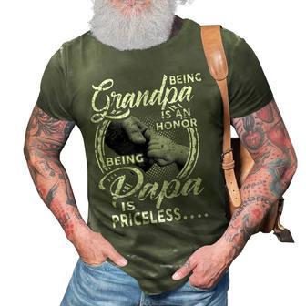 Being Grandpa Is An Honor Heart Being Papa Is Priceless 3D Print Casual Tshirt | Mazezy