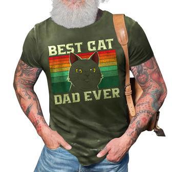 Best Cat Dad Ever Cat Daddy Father Fathers Day Vintage Gift For Mens 3D Print Casual Tshirt - Seseable