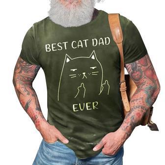 Best Cat Dad Ever Funny Cat Meow For Men Cat Lover Cat Dad 3D Print Casual Tshirt - Seseable