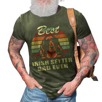 Best Irish Setter Dad Ever Fathers Day Cool Dog Vintage Gift For Mens 3D Print Casual Tshirt - Seseable