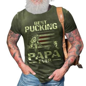 Best Pucking Papa Ever Hockey Fathers Day Gift 3D Print Casual Tshirt - Seseable