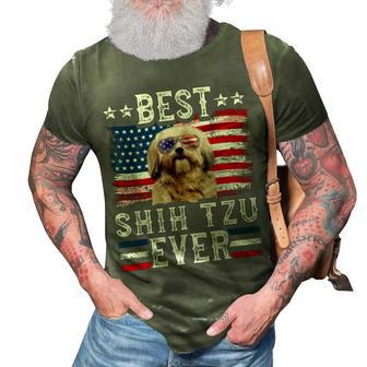 Best Shih Tzu Ever American Flag 4Th Of July 3D Print Casual Tshirt - Seseable
