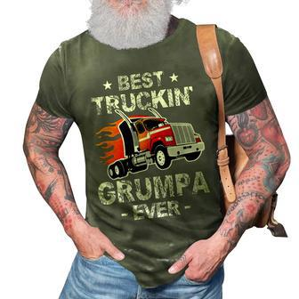 Best Truckins Grumpa Ever Trucker Grandpa Truck Gift 3D Print Casual Tshirt | Mazezy