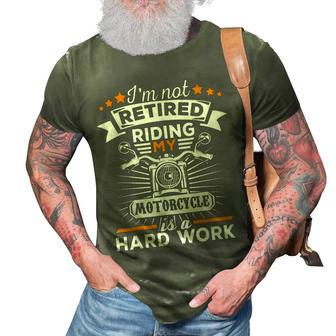 Biker Grandpa Motorcycle Retirement Gift Retired 3D Print Casual Tshirt | Mazezy