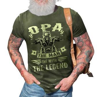 Biker Grandpa Opa The Man Myth The Legend Motorcycle 3D Print Casual Tshirt - Seseable
