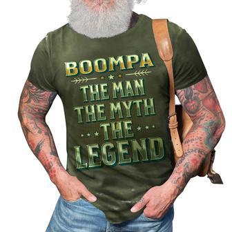 Boompa The Man The Myth The Legend Fathers Day Grandad 3D Print Casual Tshirt - Seseable