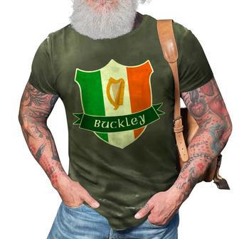 Buckley Irish Name Ireland Flag Harp Family 3D Print Casual Tshirt - Seseable