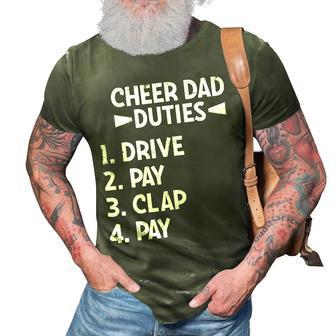 Cheerleading Papa Cheer Duties Dad Duties Drive Cheerleader Gift For Mens 3D Print Casual Tshirt | Mazezy