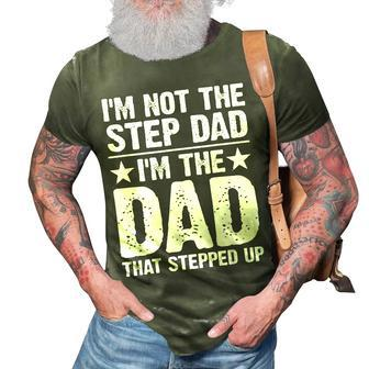 Cool Step Up Dad For Men Father Worlds Best Stepdad Ever 3D Print Casual Tshirt - Seseable