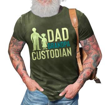 Dad Grandpa Custodian Fathers Day Gift 3D Print Casual Tshirt | Mazezy