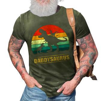 Dad Saurus Daddy Dinosaur T Rex 2 Kids Family Fathers Day 3D Print Casual Tshirt | Mazezy