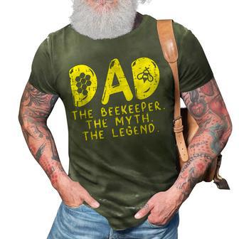 Dad The Beekeeper Myth Legend Beekeeping Bee Daddy Papa Men Gift For Mens 3D Print Casual Tshirt - Seseable