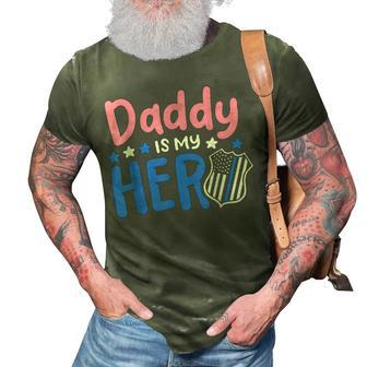 Daddy Is My Hero Cop Badge Blue Line Awesome Kids Girl 3D Print Casual Tshirt - Seseable