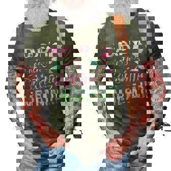 Daddy Of The Birthday Mermaid Matching Family Dad Daddy 3D Print Casual Tshirt | Mazezy