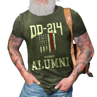 Dd 214 Alumni Us Military Veteran Navy Vintage Us Flag 3D Print Casual Tshirt | Mazezy CA