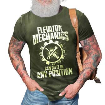Elevator Mechanic Maintenance Any Position Technician 3D Print Casual Tshirt | Mazezy