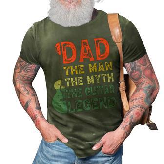 Fathers Day Gift Dad The Man Myth Guitar Legend Guitarist Gift For Mens 3D Print Casual Tshirt - Seseable