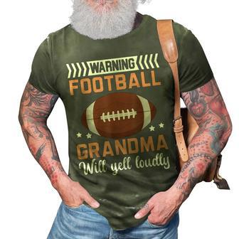 Football Grandma Grandmother Granny Grandparents Day 3D Print Casual Tshirt - Seseable
