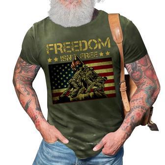 Freedom Isnt Free Flag Raising On Iwo Jima Military 3D Print Casual Tshirt | Mazezy