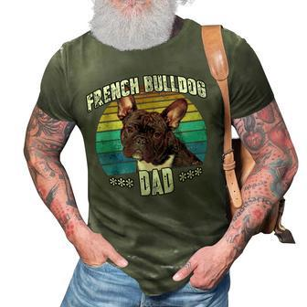 French Bulldog Frenchie Brindle Dad Daddy Fathers Day Gift 3D Print Casual Tshirt | Mazezy