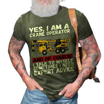 Funny Construction Worker Best Dad Ever Crane Operator 3D Print Casual Tshirt - Seseable