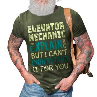 Funny Elevator Mechanic Gift Appreciation 3D Print Casual Tshirt | Mazezy