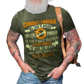 Funny Mechanic Curious Skilled Clever Engineer Gift For Mens 3D Print Casual Tshirt | Mazezy