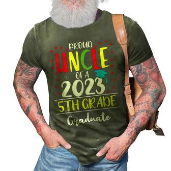 Funny Proud Uncle Of A Class Of 2023 5Th Grade Graduate 3D Print Casual Tshirt | Mazezy