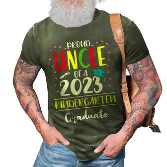 Funny Proud Uncle Of A Class Of 2023 Kindergarten Graduate 3D Print Casual Tshirt | Mazezy