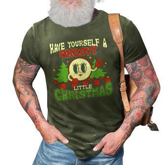 Funny Retro Christmas Have Yourself A Groovy Little Christmas 3D Print Casual Tshirt - Thegiftio UK