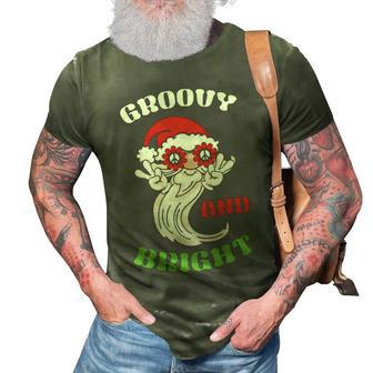 Funny Retro Christmas Santa Groovy And Bright 3D Print Casual Tshirt - Thegiftio UK