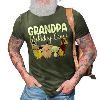 Grandpa Birthday Crew Farm Animals Birthday Party Farmer 3D Print Casual Tshirt | Mazezy