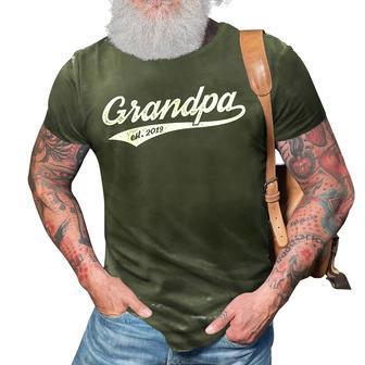 Grandpa Est 2019 Funny Retro Gift Gift For Mens 3D Print Casual Tshirt | Mazezy