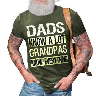 Grandpa Knows Everything Dad Funny Fathers Day Men Gift For Mens 3D Print Casual Tshirt - Seseable