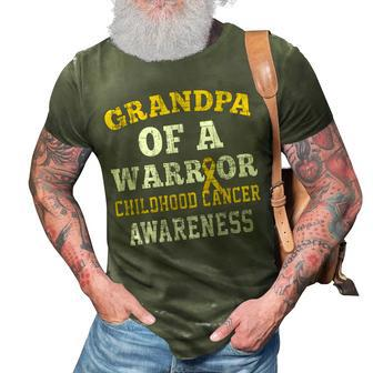 Grandpa Of A Warrior Gift Childhood Cancer Awareness Month 3D Print Casual Tshirt | Mazezy