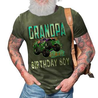 Grandpa Of The Birthday Boy Monster Truck Birthday Boy 3D Print Casual Tshirt | Mazezy